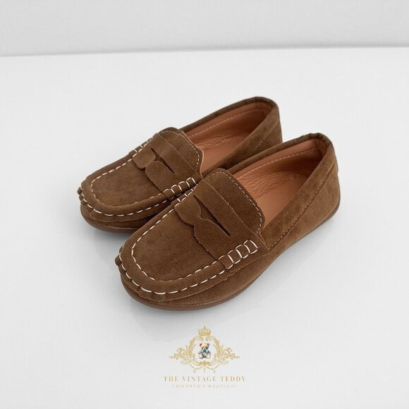 Other - NWT Handsome Boys Vintage Style Classic Loafers Cute Children's Shoes Camel 10